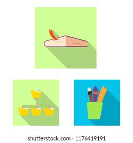 Isolated object of education and learning symbol. Collection of education and school vector icon for stock.
