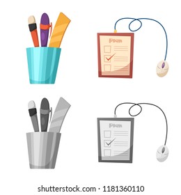 Isolated object of education and learning symbol. Set of education and school vector icon for stock.