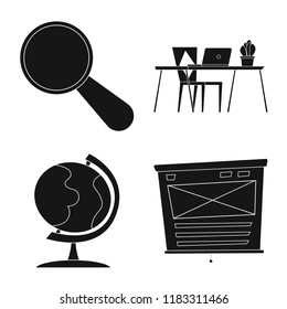 Isolated object of education and learning symbol. Collection of education and school stock vector illustration.