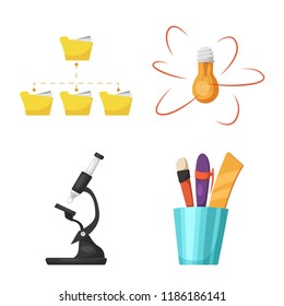 Isolated object of education and learning symbol. Set of education and school stock symbol for web.