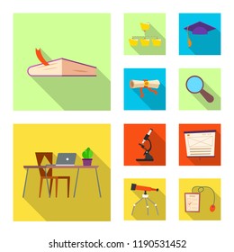 Isolated object of education and learning symbol. Set of education and school stock symbol for web.