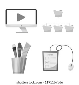 Isolated object of education and learning symbol. Set of education and school vector icon for stock.