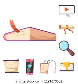 Isolated object of education and learning symbol. Collection of education and school vector icon for stock.