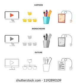 Isolated object of education and learning symbol. Set of education and school vector icon for stock.