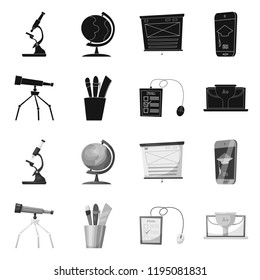 Isolated object of education and learning symbol. Collection of education and school stock vector illustration.