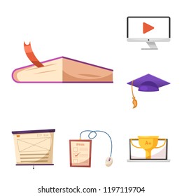 Isolated object of education and learning symbol. Set of education and school stock symbol for web.