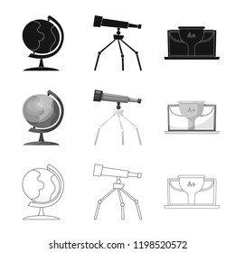 Isolated object of education and learning symbol. Set of education and school stock symbol for web.