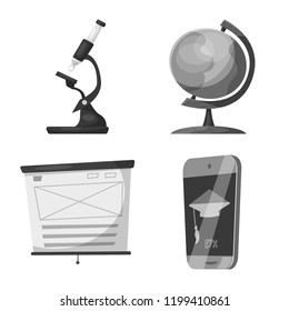 Isolated object of education and learning symbol. Collection of education and school stock symbol for web.
