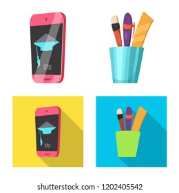 Isolated object of education and learning symbol. Collection of education and school stock vector illustration.
