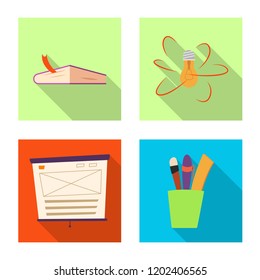 Isolated object of education and learning symbol. Collection of education and school stock symbol for web.
