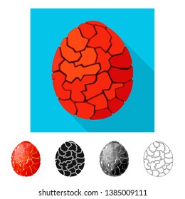 Isolated object of egg and dragon sign. Collection of egg and magma vector icon for stock.
