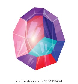 Isolated object of egg and dragon sign. Collection of egg and crystal stock vector illustration.