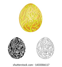 Isolated object of egg and dragon symbol. Set of egg and easter stock symbol for web.