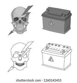 Isolated object of electricity and electric . Collection of electricity and energy vector icon for stock.