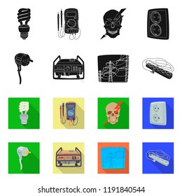 Isolated object of electricity and electric icon. Collection of electricity and energy stock symbol for web.