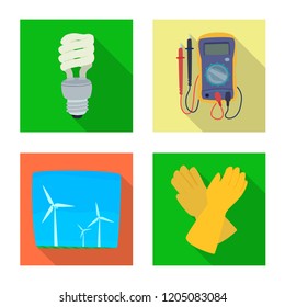 Isolated object of electricity and electric icon. Collection of electricity and energy vector icon for stock.