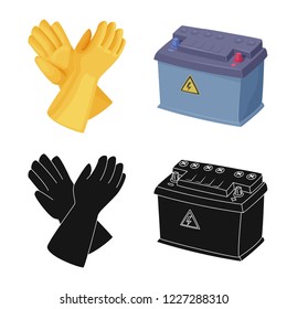 Isolated object of electricity and electric icon. Collection of electricity and energy vector icon for stock.