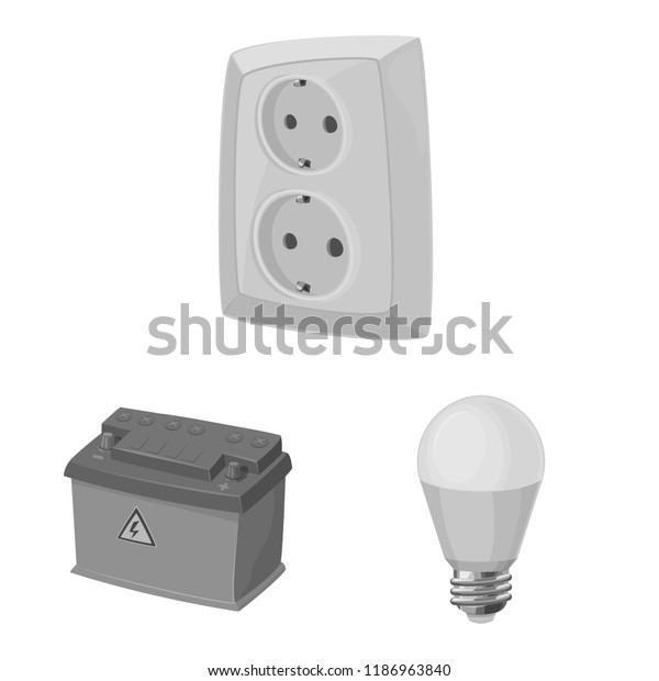 Isolated object of\
electricity and electric icon. Collection of electricity and energy\
vector icon for\
stock.