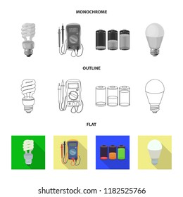 Isolated object of electricity and electric logo. Set of electricity and energy vector icon for stock.