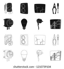 Isolated object of electricity and electric logo. Set of electricity and energy vector icon for stock.