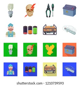 Isolated object of electricity and electric logo. Collection of electricity and energy vector icon for stock.