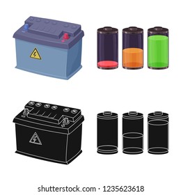 Isolated object of electricity and electric logo. Set of electricity and energy vector icon for stock.