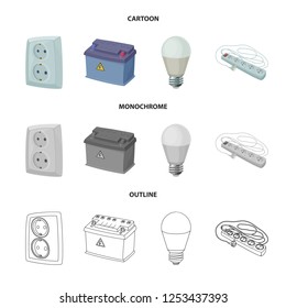 Isolated object of electricity and electric logo. Set of electricity and energy stock vector illustration.