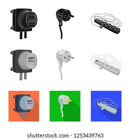 Isolated object of electricity and electric logo. Collection of electricity and energy stock symbol for web.