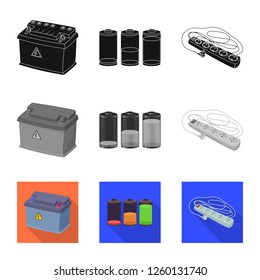 Isolated object of electricity and electric logo. Collection of electricity and energy stock vector illustration.