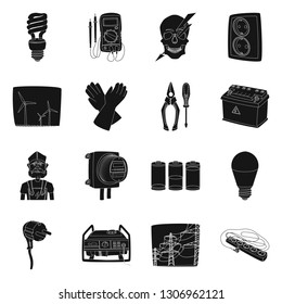 Isolated object of electricity and electric logo. Collection of electricity and energy vector icon for stock.