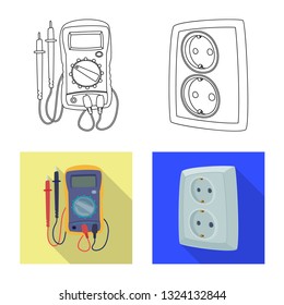 Isolated object of electricity and electric logo. Set of electricity and energy vector icon for stock.