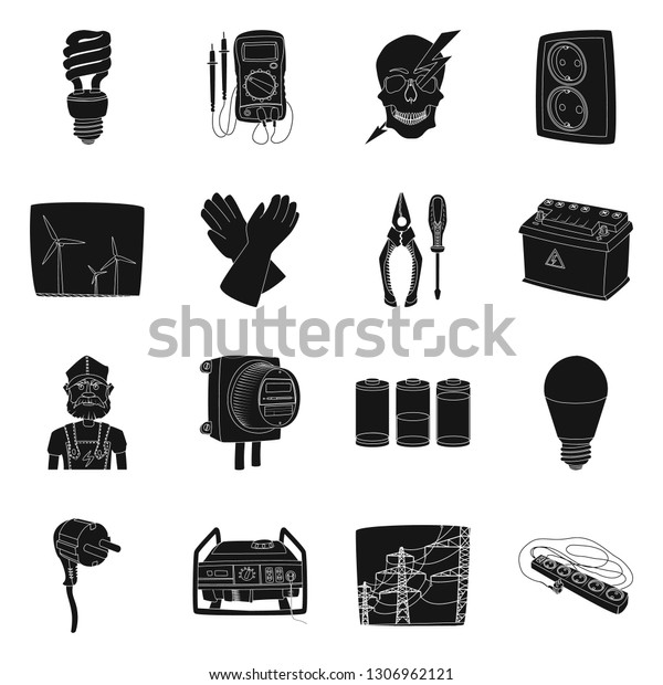 Isolated object of\
electricity and electric logo. Collection of electricity and energy\
vector icon for\
stock.