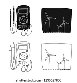 Isolated object of electricity and electric sign. Set of electricity and energy stock vector illustration.