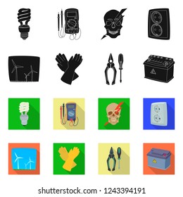 Isolated object of electricity and electric sign. Set of electricity and energy vector icon for stock.