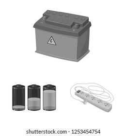 Isolated object of electricity and electric sign. Collection of electricity and energy stock vector illustration.