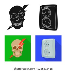 Isolated object of electricity and electric sign. Collection of electricity and energy vector icon for stock.