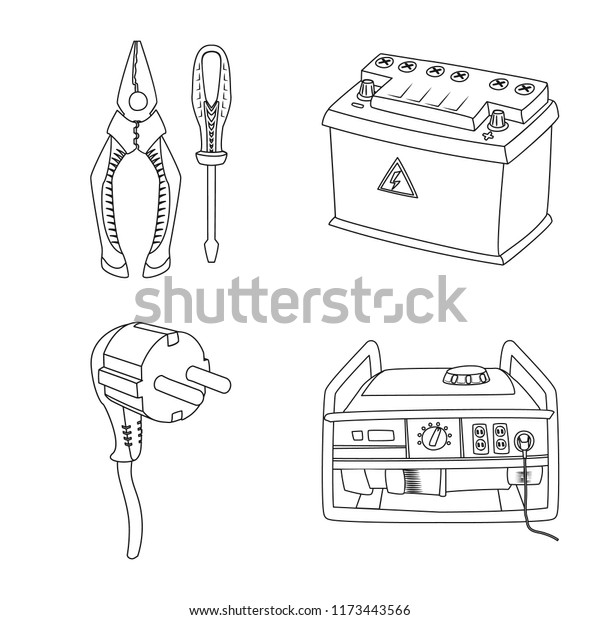 Isolated object of\
electricity and electric sign. Set of electricity and energy vector\
icon for stock.