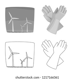 Isolated object of electricity and electric symbol. Collection of electricity and energy vector icon for stock.