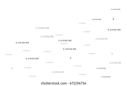 isolated object electronic font, numbers on white background