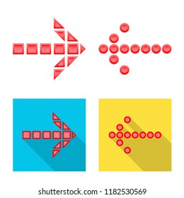 Isolated object of element and arrow icon. Set of element and direction stock vector illustration.