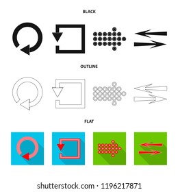 Isolated object of element and arrow icon. Collection of element and direction vector icon for stock.