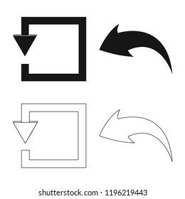 Isolated object of element and arrow icon. Set of element and direction stock vector illustration.