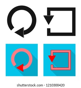 Isolated object of element and arrow icon. Set of element and direction vector icon for stock.