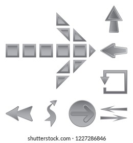 Isolated object of element and arrow icon. Set of element and direction vector icon for stock.