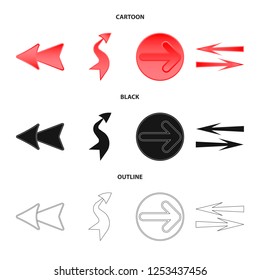 Isolated object of element and arrow icon. Set of element and direction stock vector illustration.