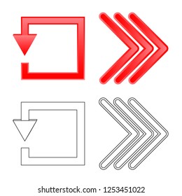 Isolated object of element and arrow icon. Set of element and direction stock vector illustration.