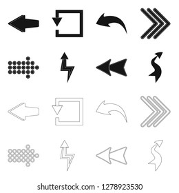 Isolated object of element and arrow icon. Set of element and direction stock symbol for web.