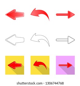Isolated object of element and arrow icon. Collection of element and direction stock vector illustration.