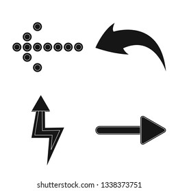 Isolated object of element and arrow icon. Set of element and direction stock vector illustration.
