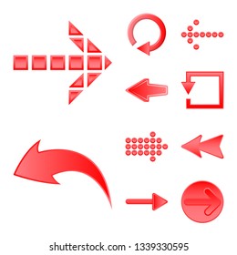 Isolated object of element and arrow icon. Collection of element and direction stock symbol for web.